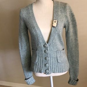 100% wool aqua M halogen cardigan